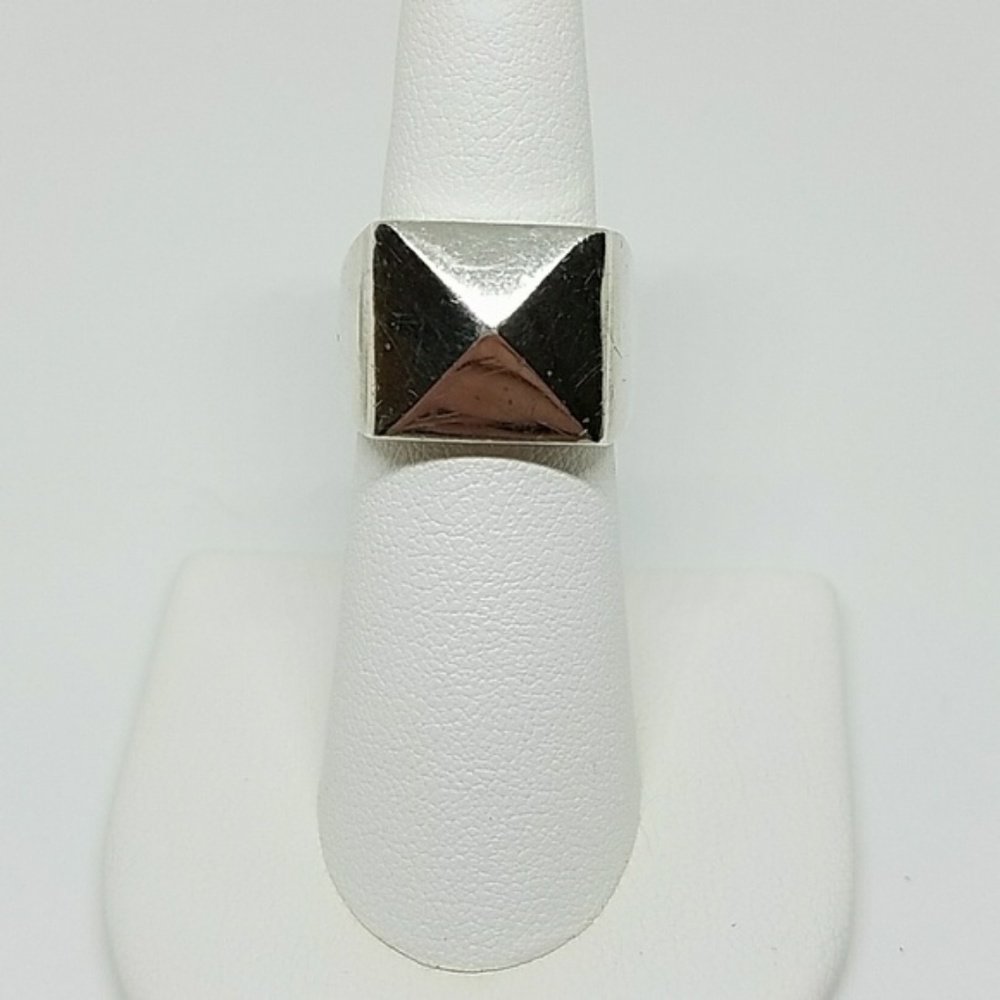 SOLD Modernist Pyramid Sterling Silver Ring